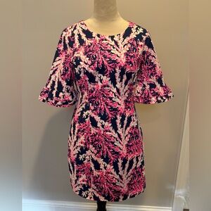 Lilly Pulitzer Sz6 Pink/Navy Fiesta Stretch dress; perfect cond. never worn